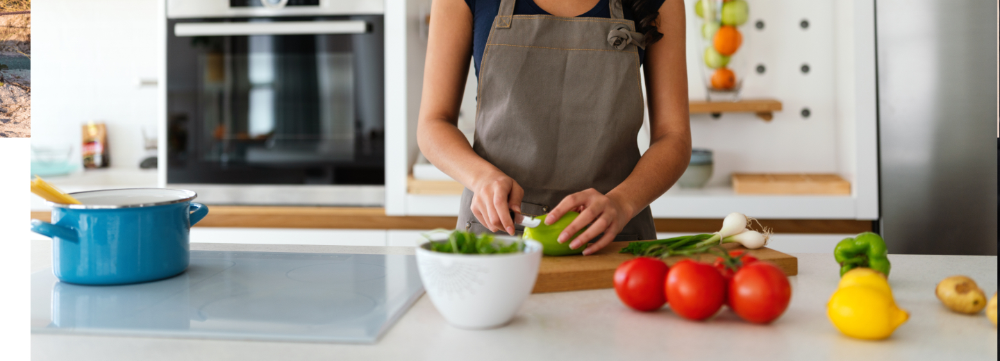 Woman cutting vegetables