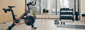 A Peloton Bike in a Hotel Gym