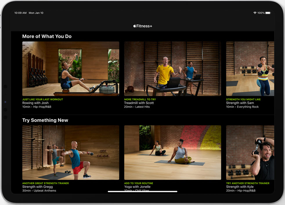 Apple Fitness Plus on iPad