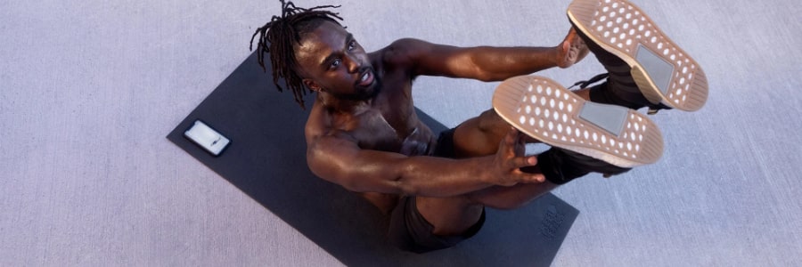 a man doing a squat
